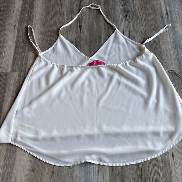 Pookie & Sebastian White Backless Flounce Camisole Dressy Tank Size Large - Picture 9 of 9